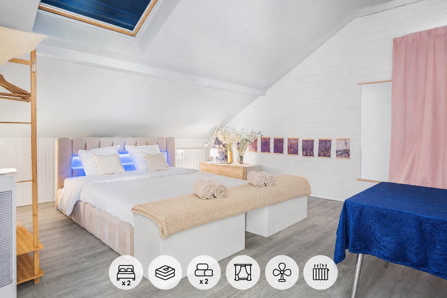 La chambre double lumineuse de Monet Garden Retreat