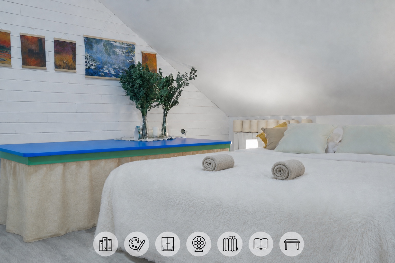 La chambre Les Nymphéas et son espace créatif